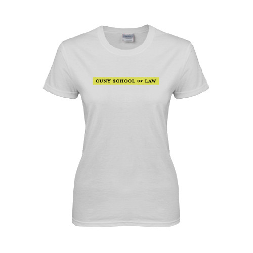 Womens White Short Sleeve Tee-CUNY School of Law