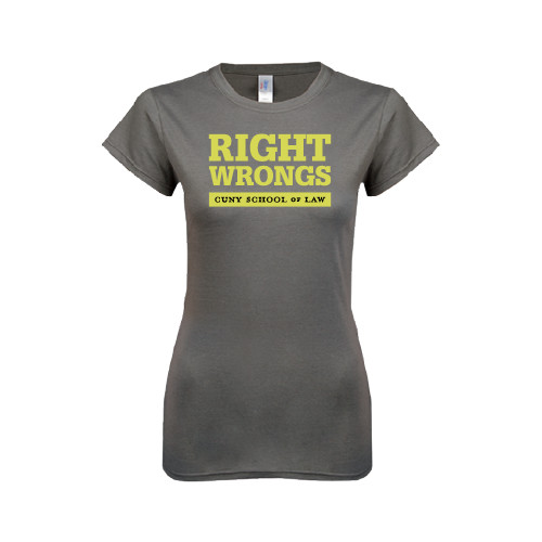 Next Level Womens Charcoal Boyfriend Tee-Right Wrongs