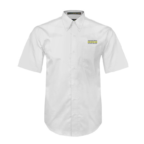 White Twill Button Down Short Sleeve-Official Logo