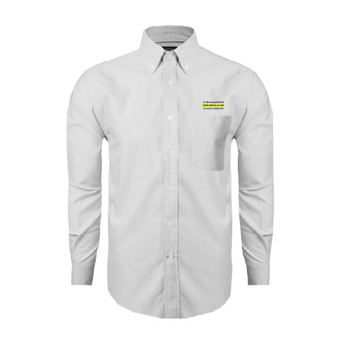 White Oxford Long Sleeve Shirt-Official Logo