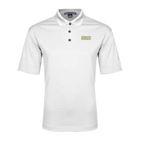 White Performance Fine Jacquard Polo-Official Logo