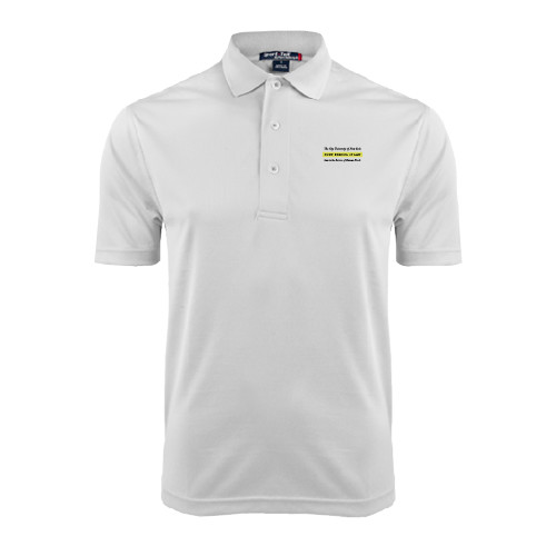 White Dry Mesh Polo-Official Logo