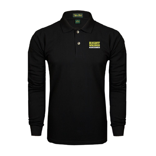 Black Long Sleeve Polo-Right Wrongs