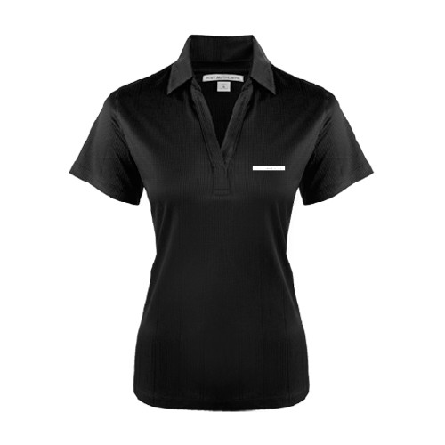 Womens Black Performance Fine Jacquard Polo-CUNY School of Law