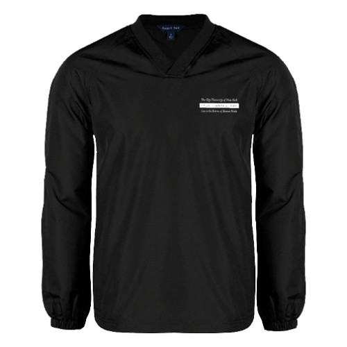 Black V Neck Raglan Windshirt-Official Logo
