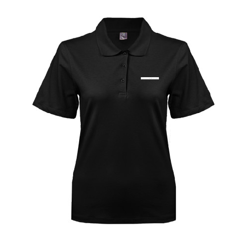Womens Silk Touch Black Pique Polo-CUNY School of Law