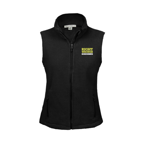 Womens Black Fleece Full Zip Vest-Right Wrongs