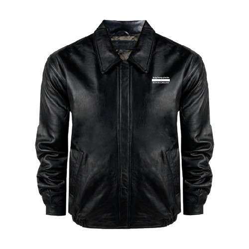 Black Buffed Bomber Jacket-Official Logo