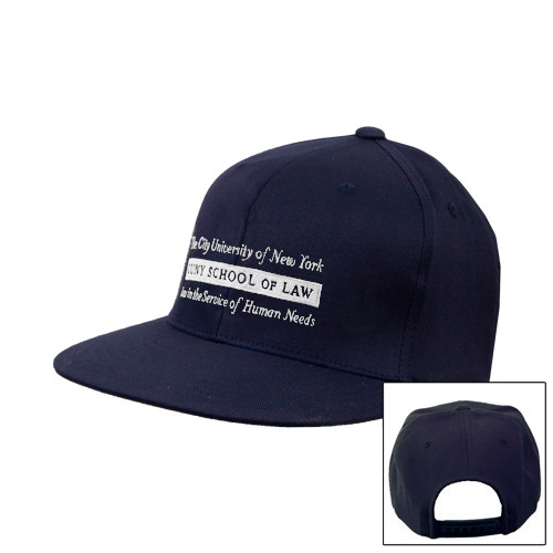 Navy Flat Bill Snapback Hat-Official Logo