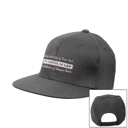 Charcoal Flat Bill Snapback Hat-Official Logo