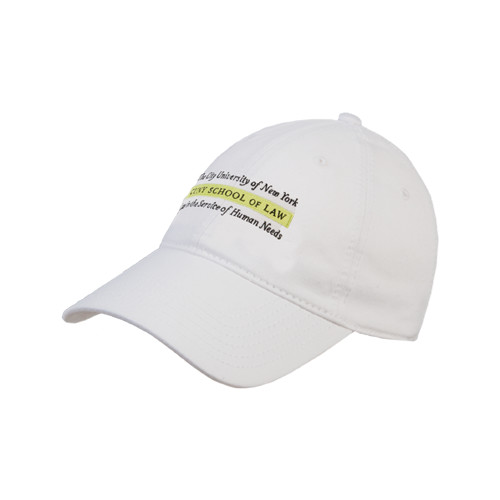 White Unstructured Adjustable Low Profile Hat-Official Logo