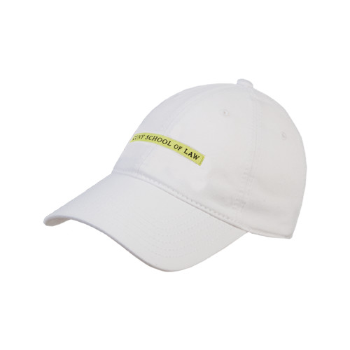 White Unstructured Adjustable Low Profile Hat-CUNY School of Law