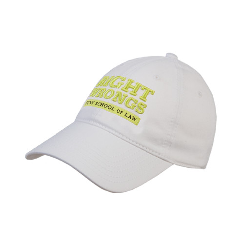 White Unstructured Adjustable Low Profile Hat-Right Wrongs