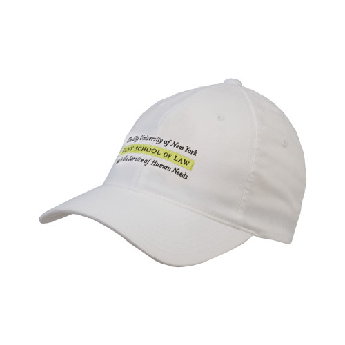 White Flexfit Structured Low Profile Hat-Official Logo