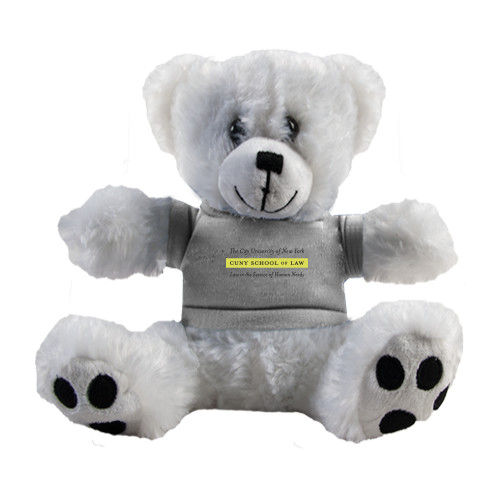 Plush Big Paw 8 1/2 inch White Bear w/Grey Shirt-Official Logo