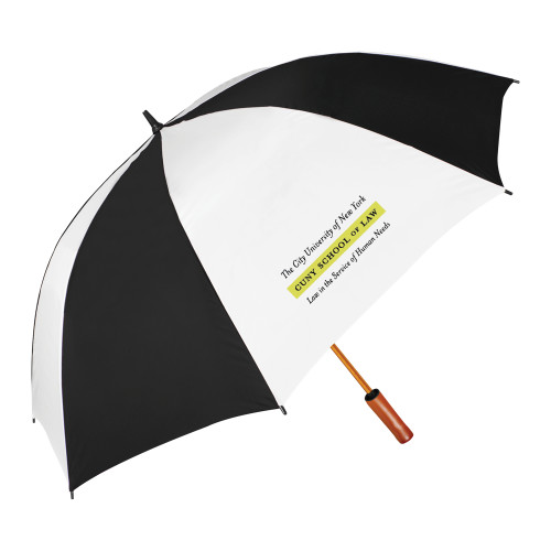 64 Inch Black/White Umbrella-Official Logo