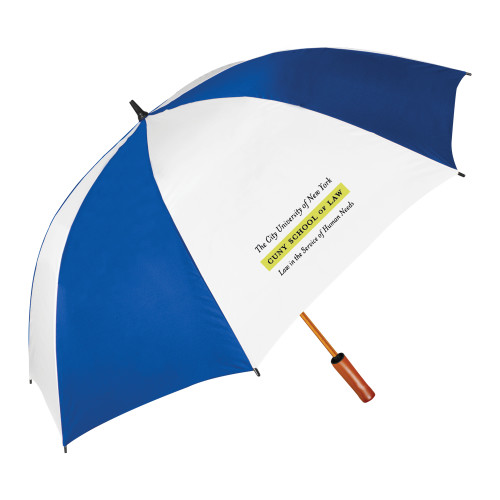 64 Inch Royal/White Umbrella-Official Logo