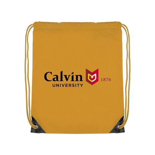  Gold Drawstring Backpack - University Logo 1876 Horizontal