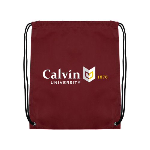  Maroon Drawstring Backpack - University Logo 1876 Horizontal