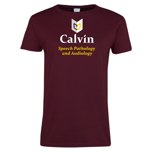  Womens Maroon Short Sleeve Tee - Speech Pathology and Audiology