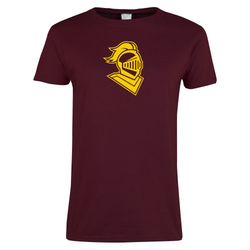  Womens Maroon Short Sleeve Tee - Knight Head