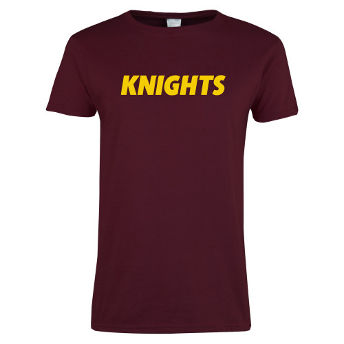  Womens Maroon Short Sleeve Tee - Knights Wordmark