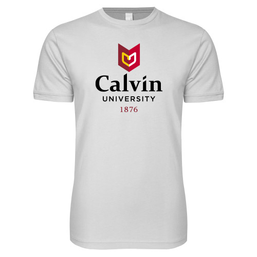  Next Level White SoftStyle T Shirt - University Logo 1876 Vertical