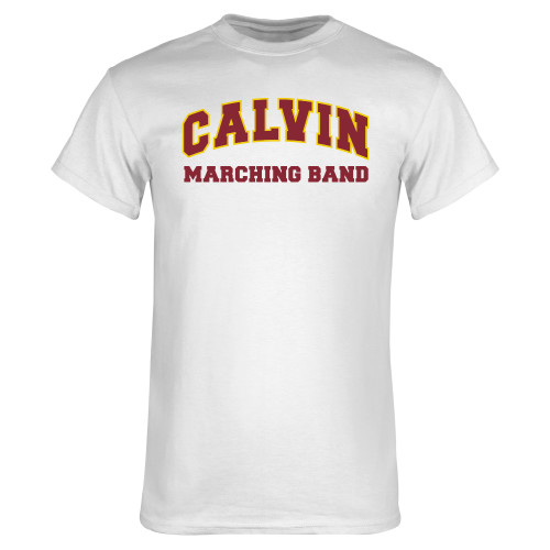  White T Shirt - Calvin Marching Bamd with Mascot