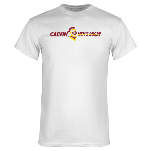  White T Shirt - Calvins Mens Rugby Horizontal