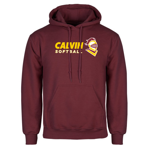  Maroon Fleece Hoodie - Calvins Softball Horizontal