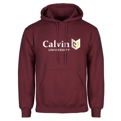  Maroon Fleece Hoodie - University Logo Horizontal