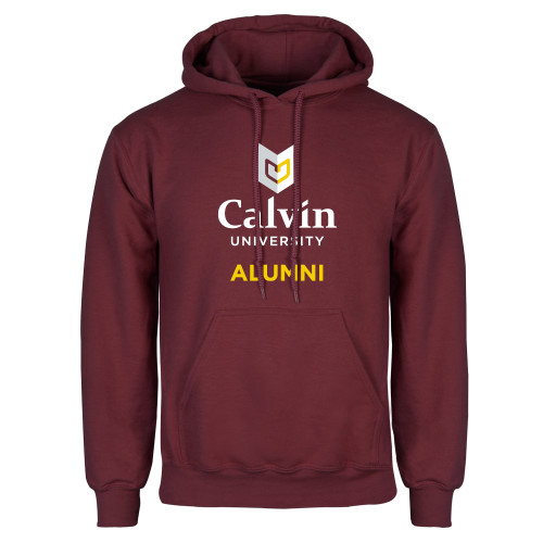  Maroon Fleece Hoodie - Alumni University Logo Vertical