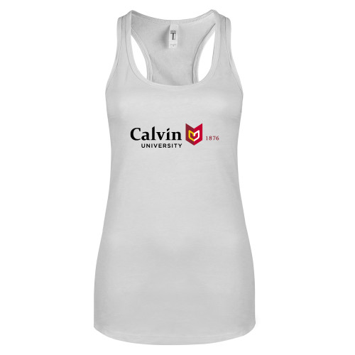  Next Level Racerback Tank White - University Logo 1876 Horizontal