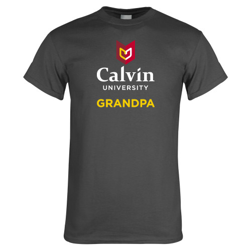  Charcoal T Shirt - Grandpa University Logo Vertical