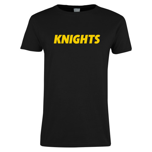  Womens Black Short Sleeve Tee - Knights Wordmark