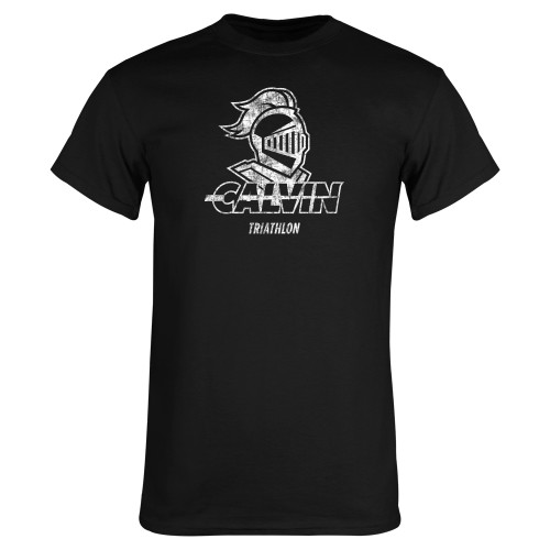  Black T Shirt - Calvin Triathlon Distressed