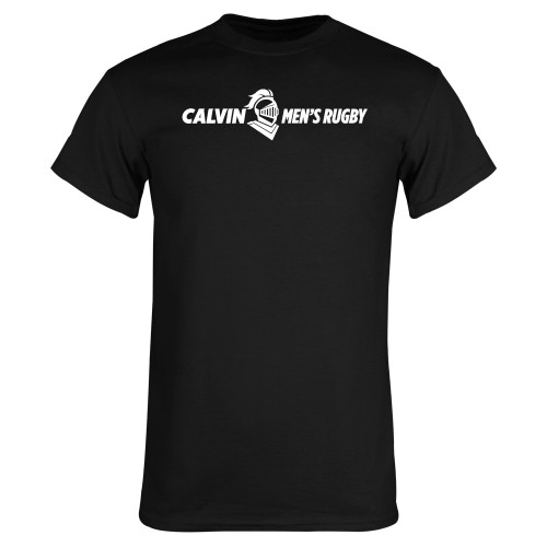  Black T Shirt - Calvins Mens Rugby Horizontal