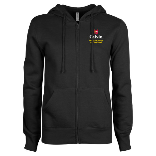  ENZA Womens Black Fleece Full Zip Hoodie - Speech Pathology and Audiology