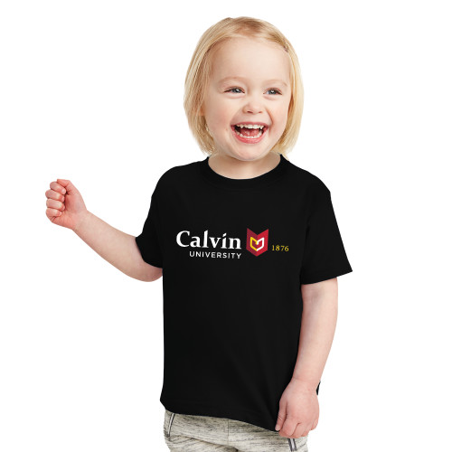  Toddler Black T Shirt - University Logo 1876 Horizontal