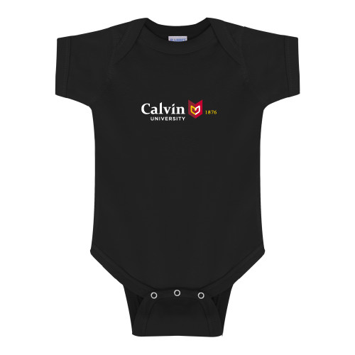  Black Infant Onesie - University Logo 1876 Horizontal