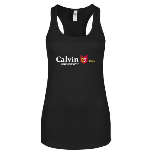  Next Level Womens Black Racerback Tank  - University Logo 1876 Horizontal