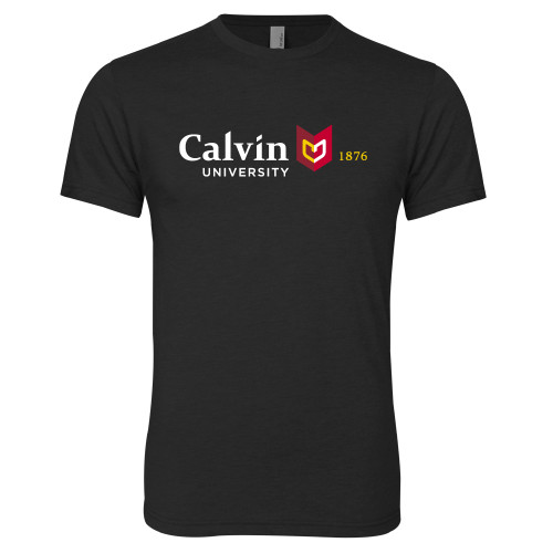  Next Level Black Triblend Tee - University Logo 1876 Horizontal