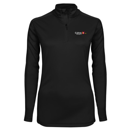  Syntrel Womens Black Interlock 1/4 Zip - University Logo 1876 Horizontal