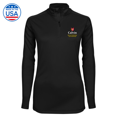  Syntrel Womens Black Interlock 1/4 Zip - Speech Pathology and Audiology