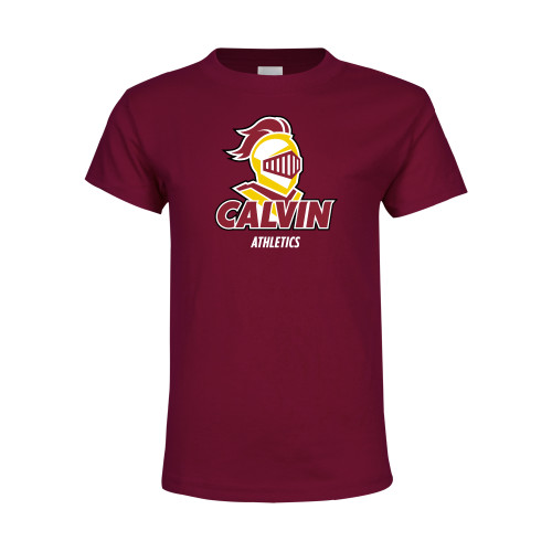  Youth Maroon T Shirt - Athletics Stacked