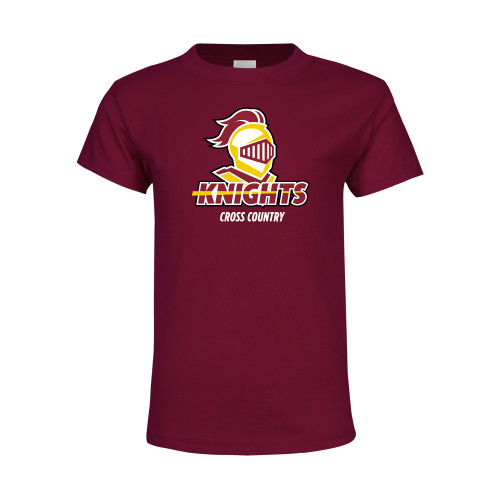  Youth Maroon T Shirt - Cross Country Stacked