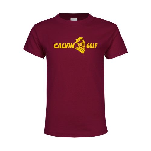  Youth Maroon T Shirt - Golf Horizontal