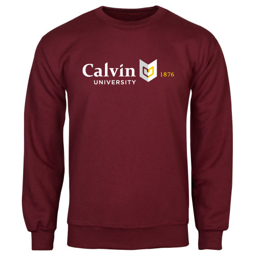  Maroon Fleece Crew - University Logo 1876 Horizontal