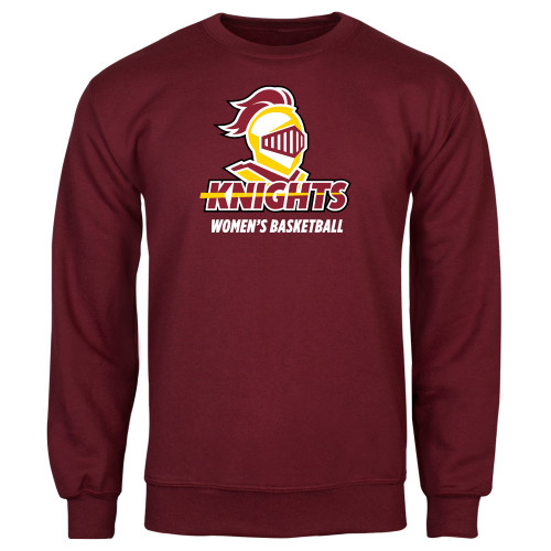  Maroon Fleece Crew - Calvins Womens Basketball Stacked
