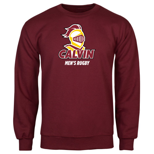  Maroon Fleece Crew - Calvins Mens Rugby Stacked